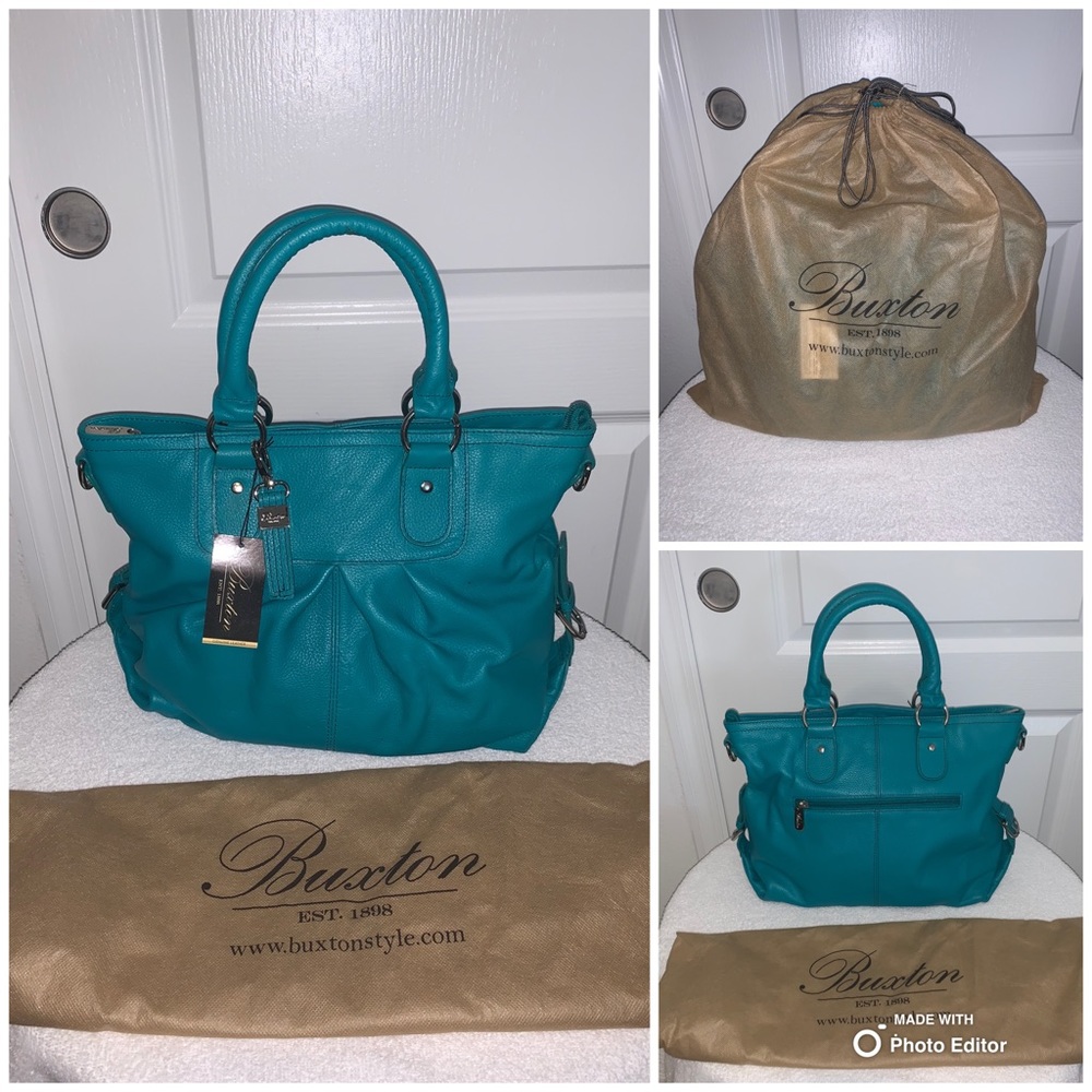 Buxton Leather Bag-Turquoise/Jade